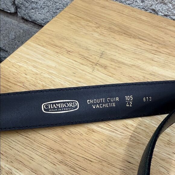 Vintage High End Stylish Green Leather Belt with Gold Buckle - Picture 4 of 5